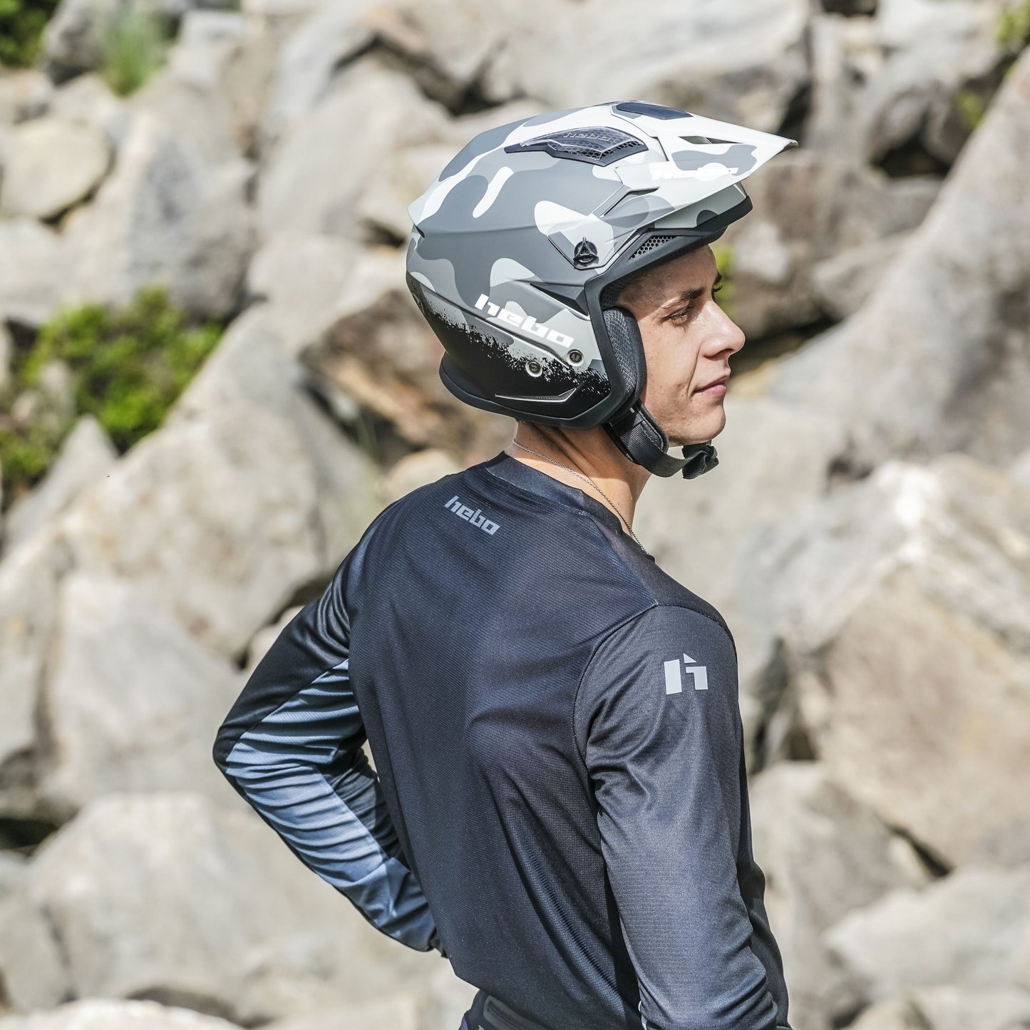 Hebo Trials Zone 5 Camo Helmet Black