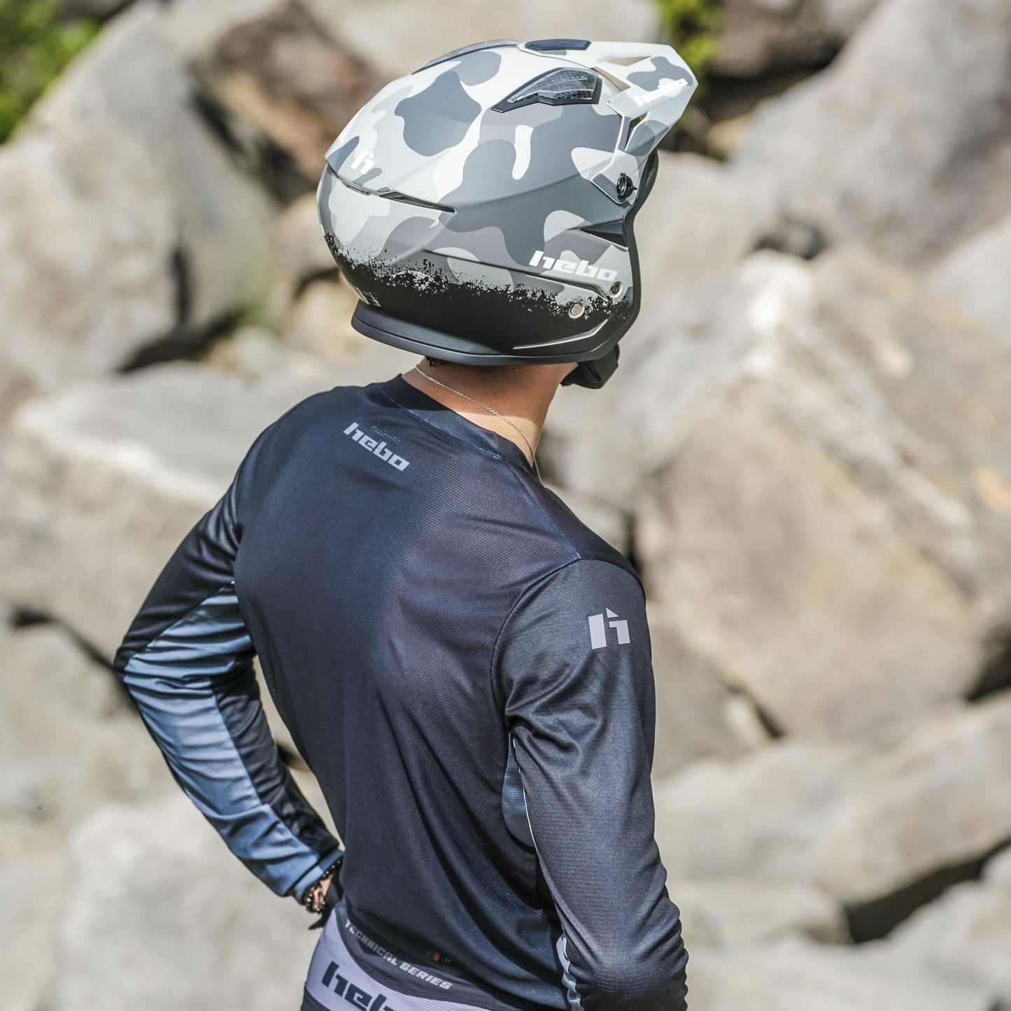 Hebo Trials Zone 5 Camo Helmet Black