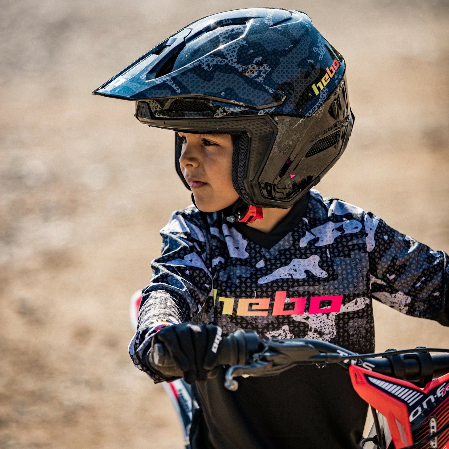 Hebo Trials Pro Junior Camo Jersey Black