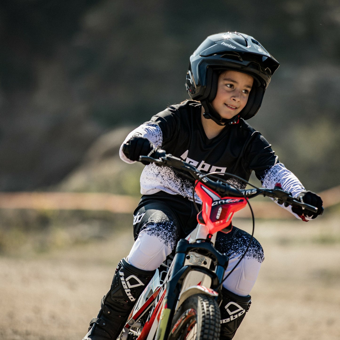 Hebo Trials Kids Pro 24 Dripped Jersey White