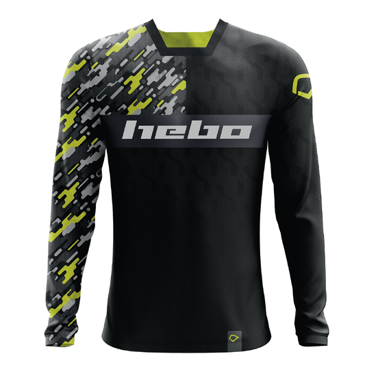 Hebo Trials Camo Jersey Lime