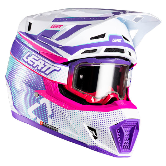 Leatt Moto 7.5 Purple Helmet with 4.5 Goggles
