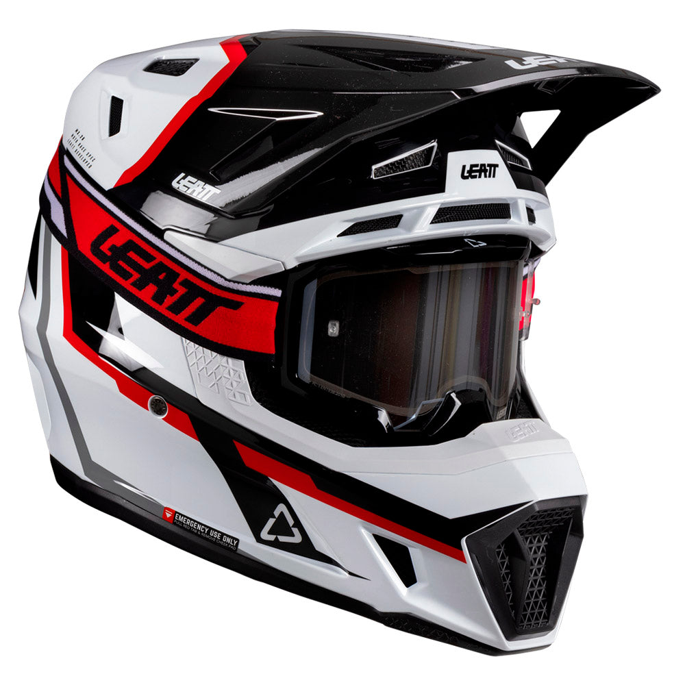 Leatt Moto 7.5 White Red Helmet with 4.5 Goggles