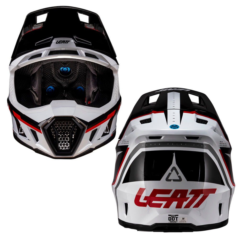 Leatt Moto 7.5 White Red Helmet with 4.5 Goggles