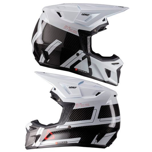 Leatt Moto 9.5 Carbon White Helmet with Iriz Goggles XS