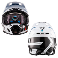 Leatt Moto 9.5 Carbon White Helmet with Iriz Goggles XS