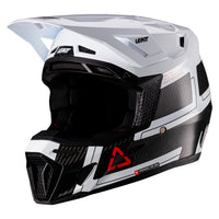 Leatt Moto 9.5 Carbon White Helmet with Iriz Goggles