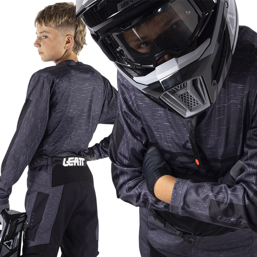 Leatt Junior Moto 3.5 Stealth Black Grey Kit Combo